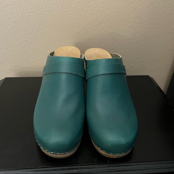 Swedish Hasbeens Shoes - Swedish Hasbeens Teal Clogs 39